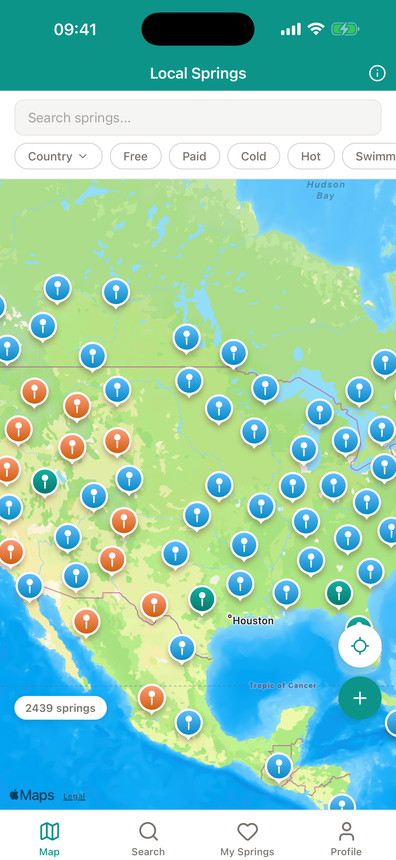 LocalSprings map screen